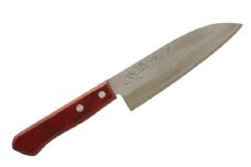 「則光刃物店」 ステンレス三徳包丁 15cm （木製柄・赤茶色） 包丁 万能包丁 料理 簡単 ステンレス