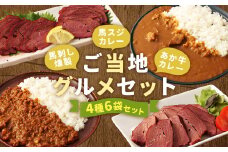ご当地グルメ! 馬刺し燻製2種と馬スジ・あか牛カレーのセット 4種 全6袋セット カレー ご当地カレー
