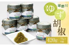 絶品！人吉球磨の『球磨川ゆず胡椒』 70g×6セット 柚子胡椒 ゆず 調味料 手作り