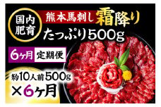 【6ヶ月定期便】熊本馬刺し 霜降りたっぷり500g 50g×10パック 専用醤油付き 霜降り 中トロ お取り寄せ