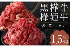 黒樺牛  切り落とし 500g×1パック + 樺姫牛 切り落とし 1000g×1パック 食べ比べ 計1.5kg 牛肉 和牛 きりおとし 牛 お肉 黒毛和牛 国産 九州産 熊本県産 冷凍