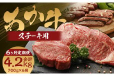 【6ヶ月定期便】くまもとあか牛 ステーキ用 ヒレ肉約300g（2～3枚）・ロース肉約400g（2枚）計700g 肉 お肉 牛肉 あか牛 ヒレ ロース ステーキ 国産 熊本県 人吉市