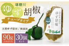 人吉球磨産の『球磨川ゆず胡椒』便利な チューブタイプ 90g×30ヶセット 柚子胡椒 柚子 調味料 便利 簡単 チューブ