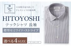 HITOYOSHI テックシャツ 長袖 ストライプ セミワイド 1枚 3L （45-86）