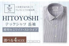 HITOYOSHI テックシャツ 長袖 ストライプ セミワイド 1枚 3L （45-86）