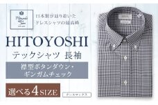 HITOYOSHI テックシャツ 長袖 ギンガムチェック ボタンダウン 1枚 L （41-86）