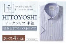 HITOYOSHI テックシャツ 半袖 ストライプ セミワイド 1枚 L （41）