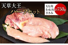 天草大王　ハーフセット 約750g【幻の地鶏】もも・むね・ささみ各1枚 熊本県産 荒尾市《60日以内に出荷予定(土日祝除く)》