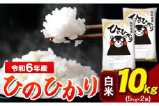令和6年産 ひのひかり 白米 10kg 《7-14営業日以内に出荷予定(土日祝除く)》 5kg×2袋 熊本県産（荒尾市産含む） 米 精米 ひの
