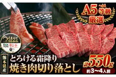 くまもと黒毛和牛 和王 バラ 霜降り 焼肉切り落とし 550g A5 A4 等級《4月上旬-4月末頃出荷予定》熊本県 荒尾市 黒毛和牛 牛肉 冷凍 個別 取分け 小分け チャック付き バラ凍結 肉 お肉 焼き肉 焼き肉用 st-p