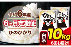 令和6年産 【6ヶ月定期便】 ひのひかり 白米 10kg 5kg×2袋 計3回お届け 熊本県産 こめ コメ 白米 精米 荒尾市 ひの 米 定期 《お申込み月の翌月から出荷開始》