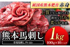 馬刺し 赤身 馬刺し 1kg 【純 国産 熊本 肥育】 たっぷり タレ付き 生食用 冷凍《60日以内に出荷予定(土日祝除く)》送料無料 国産 絶品 馬肉 肉 ギフト