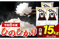 令和6年産 ひのひかり 白米 15kg 《7-14営業日以内に出荷予定(土日祝除く)》 5kg×3袋 熊本県産（荒尾市産含む） 米 精米 ひの