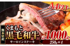 くまもと黒毛和牛 サーロインステーキ 1000g 牛肉 冷凍 《30日以内に出荷予定(土日祝除く)》 くまもと黒毛和牛 黒毛和牛 冷凍庫 個別 取分け 小分け 個包装 ステーキ肉 にも サーロインステーキ st-p