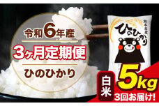 令和6年産 【3ヶ月定期便】 ひのひかり 白米 5kg 5kg×1袋 計3回お届け 熊本県産 こめ コメ 白米 精米 荒尾市 ひの 米 定期 《お申込み月の翌月から出荷開始》