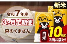 【3ヶ月定期便】令和7年産 新米 森のくまさん 白米 10kg 5kg×2袋 計3回お届け 《お申し込み月の翌月から出荷開始》 お米 こめ 熊本県産 ご飯 備蓄
