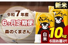 【6ヶ月定期便】令和7年産 新米 森のくまさん 白米 10kg 5kg×2袋 計6回お届け《お申し込み月の翌月から出荷開始》お米 こめ 熊本県産 ご飯 備蓄