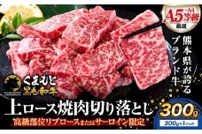  牛肉 A4～A5等級 黒毛和牛 切り落とし くまもと黒毛和牛 上 ロース 焼肉 300g 《7-14日以内に出荷予定(土日祝除く)》熊本県 荒尾市 上ロース 焼肉用 黒毛和牛 ステーキ 焼肉 肉 お肉 和牛 A5 A4 300g 小分け リブロース サーロイン