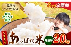 【3ヶ月定期便】熊本県産 くまもとあっぱれ米 ブレンド米 20kg 熊本県産 ふるさと納税 無洗米 精米 米 こめ ふるさとのうぜい コメ お米 おこめ《11月から出荷開始》