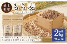 もち麦 計2kg（500g×4） 水俣市 もち麦工房