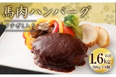 タテガミ入り 馬肉 ハンバーグ デミソース 8個 セット 計1.6kg
