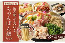 【3か月定期便】 毎月味が変わる みなまた ちゃんぽん鍋 セット 3-4人前