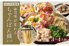 【12か月定期便】毎月味が変わる みなまた ちゃんぽん鍋 セット 3-4人前