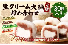 生クリーム 大福 30個入り ( 4種 詰め合わせ ) 生チョコ 生茶 生クリーム 和紅茶