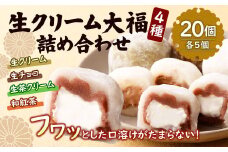 生クリーム 大福 20個入り ( 4種 詰め合わせ ) 生チョコ 生茶 生クリーム 和紅茶