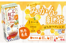 【熊本県産】ジューシー みかん紅茶 1ケース (200ml×24本) 温州みかん 紅茶