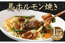 馬かぁ ホルモン焼 10個 セット (100g×10) 約1kg 馬肉 ホルモン