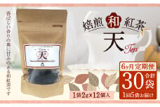 【6ヶ月定期便】 焙煎 和紅茶 ～Ten～天 (2gx12個)×5個セット 計30袋無農薬 化学肥料不使用 紅茶 お茶 パック ティーパック