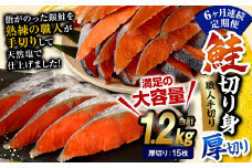 【6ヶ月定期便】鮭 切り身 厚切り 15枚 ( 約1.2kg×6回 ) 計約 7.2kg サーモン