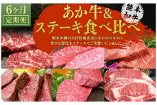 【6ヶ月定期便】あか牛ステーキ食べ比べ 6種