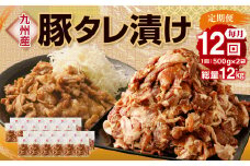 【12ヶ月定期便】 九州産豚 タレ漬け 合計1kg 500g×2袋 ×12回 総計12kg 豚肉 小間切れ コマ切れ 肉 タレ 冷凍 豚 小分け 簡単調理 国産 九州産 定期便 12回 熊本県 水俣市 