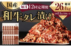 【12ヶ月定期便】 国産和牛 タレ漬け 合計2.2kg 550g×4袋 ×12回 総計26.4kg 牛肉 肉 小間切れ コマ切れ 炒め物 冷凍 たれ タレ 漬け  焼くだけ 簡単調理  定期便 12回 国産 熊本県 水俣市 焼肉 小分け