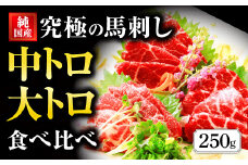 国産 熊本 馬刺し 霜降り中トロ・大トロ食べ比べセット 計250g