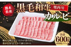 熊本県産 黒毛和牛 焼き肉用 カルビ 約600g （約300g×2） 国産 熊本 和牛 牛肉 牛 肉 焼き肉 焼肉 お肉 冷凍