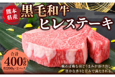 熊本県産 黒毛和牛 ヒレステーキ 約400g （約200g×2） 国産 熊本 和牛 牛肉 牛 肉 ヒレ お肉 冷凍