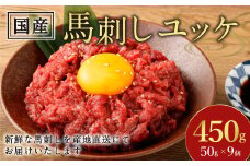 【フジチク】国産馬刺しユッケ 50g×9 合計450g おつまみ 馬刺し 馬肉 馬 赤身 ユッケ 熊本県