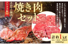 【エシカル和牛】あか牛の極み・焼肉セット 計約1kg もも カルビ 赤牛 あか牛 焼き肉  鉄板焼き