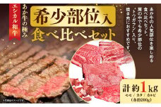【エシカル和牛】あか牛の極み・希少部位入食べ比べセット 計約1kg  食べ比べ セット 赤牛 あか牛 焼き肉  鉄板焼き