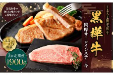 【3回定期便】黒樺牛 肉厚サーロインステーキ 約300g×1パック 計約900g 肉厚 サーロイン ステーキ サーロインステーキ 黒毛和牛 和牛 牛肉 牛