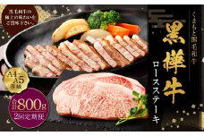 【2回定期便】黒樺牛 ロースステーキ 約400g（約200g×2パック） 計800g ロース ステーキ 黒毛和牛 和牛 牛肉 牛