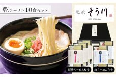 乾らーめんセット 計10食入り | 食品 乾麺 ラーメン 乾ラーメン 豚骨ラーメン 塩ラーメン セット 熊本県 玉名市