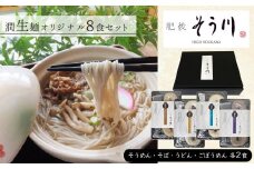 潤生麺 （ うどん ・ そば ・ そうめん ・ ごぼうめん ） オリジナルセット 計8食入り | 食品 麺類 潤生麺 生麺 セット 熊本県 玉名市