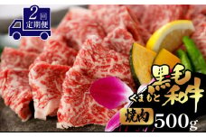【定期便2回】くまもと黒毛和牛 焼肉用 500g | 肉 焼き肉 黒毛和牛 熊本 玉名