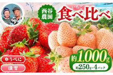 淡雪 ゆうべに セット 約 1000g | 果物 くだもの フルーツ いちご 苺 イチゴ 白いちご 淡雪 ゆうべに 食べ比べ セット 熊本県 玉名市