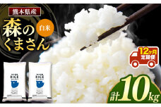 【 定期12回 】森のくまさん 白米 10kg （5kg×2袋）×12回  | 米 お米 精米 白米 10kg 5kg 2袋 12回 定期便 送料無料 熊本県産 