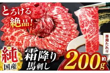 純 国産 霜降り 馬刺し 『極』 約 200g タレ付き ブロック  | 肉 にく お肉 おにく 馬 馬刺 熊本県 玉名市